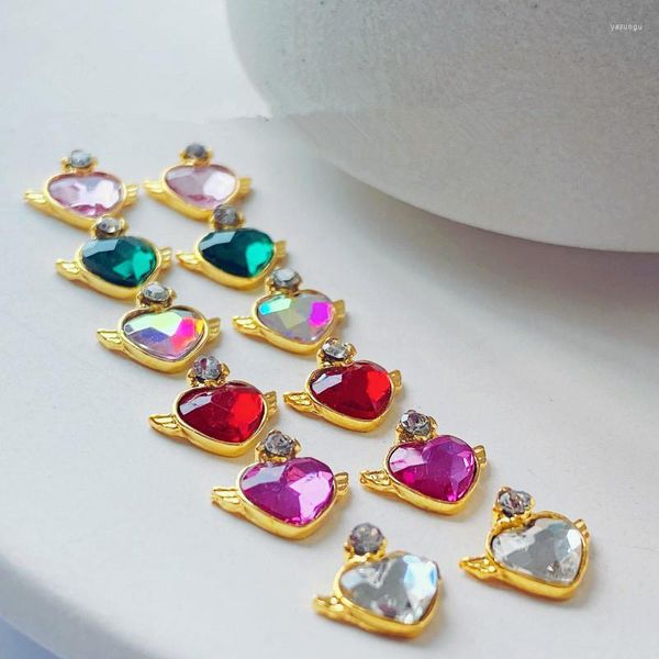 Tırnak Sanat Dekorasyonları 10 PCS Alaşım Sihirli Renk Tırnaklar için Aşk Tılsmı Kıvılcım Parlatıcı Parçalı Rhinestone Diy Kristal Taşlar Moda Manikür Aksesuarları