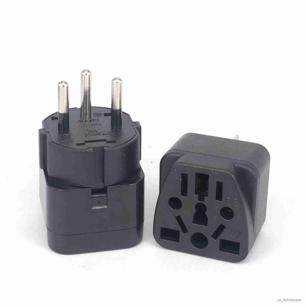 Adaptador de plugue de alimentação universal preto cobre 250 V Suíça Alemanha para Egito Tipo R230612