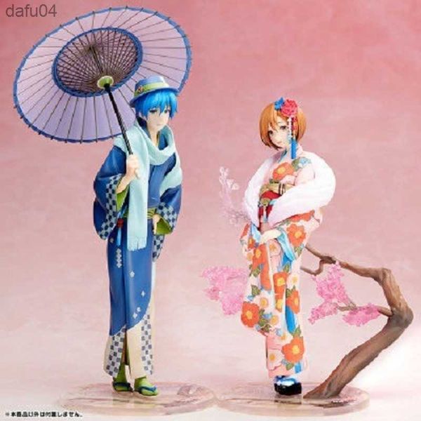 25cm Anime Kaito Hanairogoromo com guarda-chuva Kimono Flower Pano Ver 1/8 Escala PVC Figura de Ação Coleção Modelo Brinquedos Boneca Presente L230522