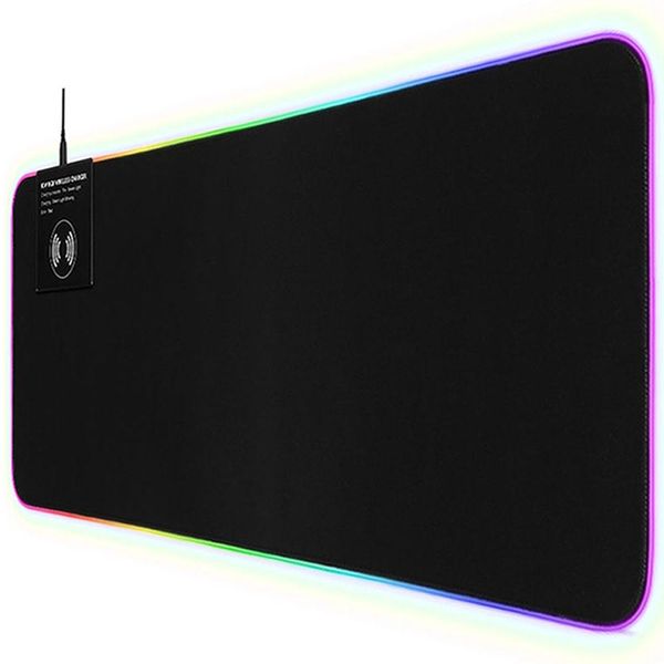 Almofadas aula rgb mouse mouse bloco de fundo LED Backlight mouse mouse pad wireless carregador grande tapete de mouse para o teclado deesk tapete