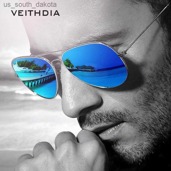 VEITHDIA Classic Fashion Polarizado Masculino Feminino Óculos de Sol Lentes com Revestimento Refletivo Acessórios para Óculos Óculos de Sol Masculino/Feminino L230523