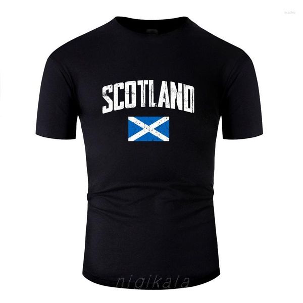 Camiseta Masculina Slogan Escócia Bagpipe T-shirt Verão Moda Engraçada Impressão Casual Algodão Camiseta Masculina