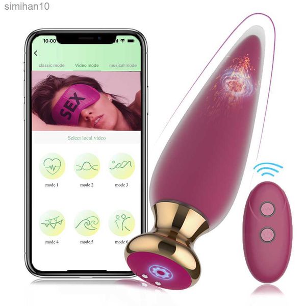 Bluetooth Long Distance Vibrators Anal Plugure Massager Massager Butt Plug Vibrator Toys Erotic Buttplug для мужчин Женщины L230518