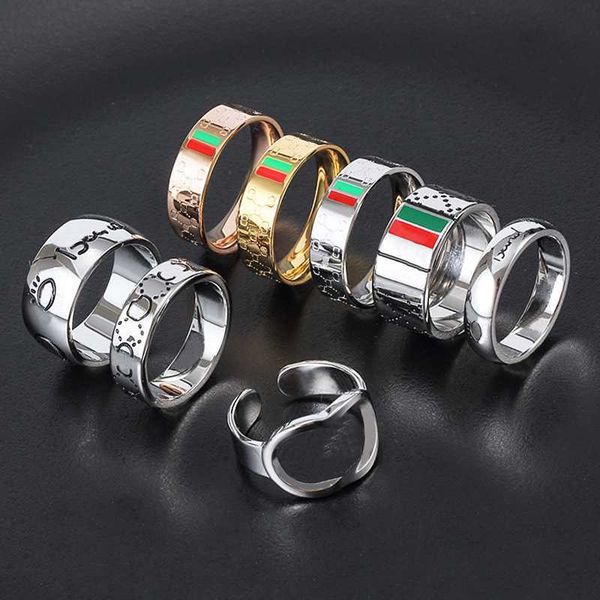 Band Rings Classic Mens Designer Ring Ring Rings for Women Ghost Skull Luxury Ring Plated Vintage Silver Letter Fashion Unisex Homme Band J230612