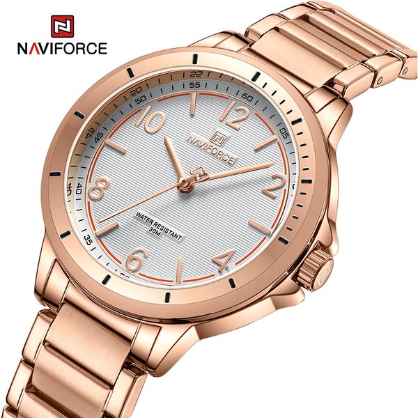Другие часы прибытие Naviforce Fashion Woman Watch Water, устойчивые к женским наручным часам из нержавеющей стали, браслет, девочка, 230609