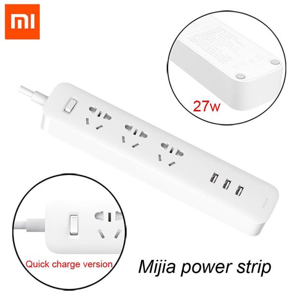 Продукты New Mijia Power Strip Fast Зарядка Версия 27W, USB -розетка, защита от перегрузки, новая национальная стандартная комбинированная розетка