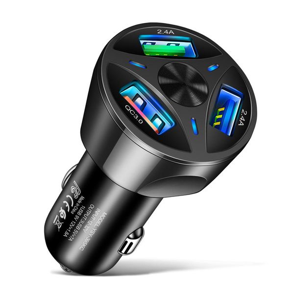 Autozubehör Mobiltelefon 7A Quick Charge 3.0 Dual-Autoladegerät USB 5V7A 60W 3-Port-Schnellladegerät für Smartphone