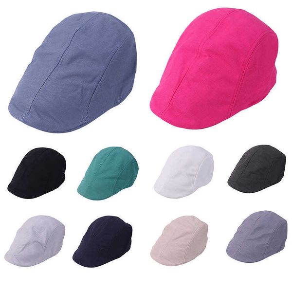 Berets Vintage Beret Cotton Polyester Spring и Summer Sunshine Fashion Front Front Casual Hat Hat Wholesale Boinas G220612