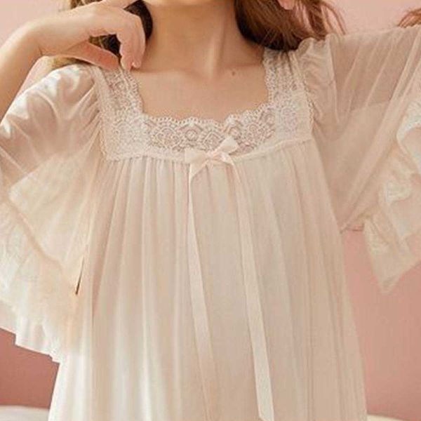 Vestidos da menina crianças meninas pijamas nova primavera verão adolescente menina princesa manga curta longo homewear malha modal noite vestido 4-13y