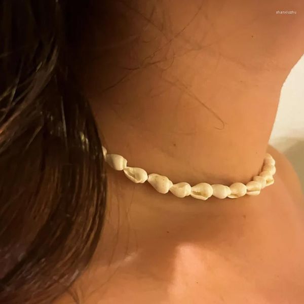 Ketten CONCH SHELL CHOKER HALSKETTE | Strand-Ästhetik, natürlich, für Frauen, Bohemian-Boho-Party, Hochzeit, Accessoires