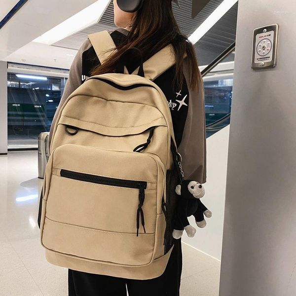 Sırt çantası naylon kargo tarzı gündelik kampüs yüksek kapasiteli varışlar okul çantası Japon okul malzemeleri çok fermuar