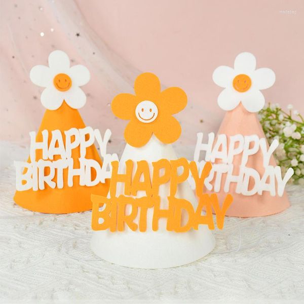 Украшение вечеринки с днем ​​рождения шляпа банка розовый белый желтый подсолнечник Daisy Smile