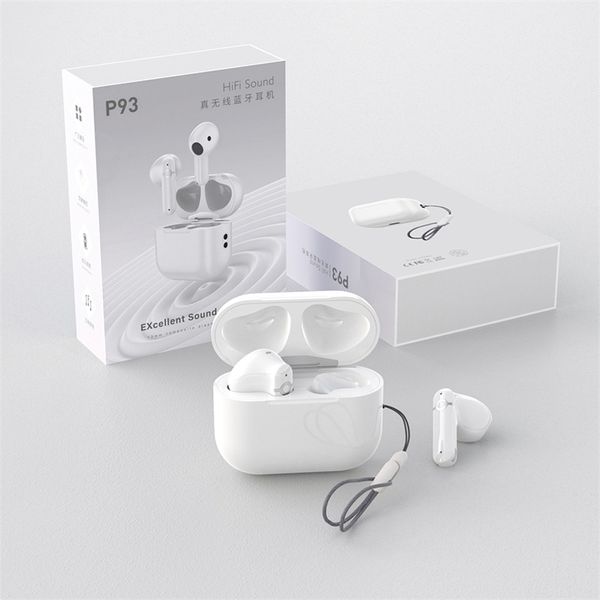 P93 V5.3 ANC TWS Kablosuz Kulaklıklar Mikrofon Bluetooth Kulaklıklar ile Gürültü İptali Apple İPhone için Spor Kulakları Perakende Paketi ile