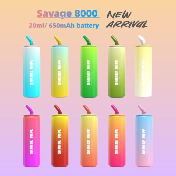 Elektronische Zigarette SAVAGE Cola Bottle Puff 8000 20 ml vorgefüllter Vape-Einweg 650 mAh wiederaufladbarer Akku 50 mg 5 % aromatisierter Vapes Pen im Vergleich zu Max Cup Jam King BC5000