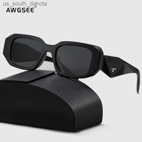Винтажные солнцезащитные очки женщины роскошные бренд дизайн квадрат черные солнцезащитные очки женская ретро солнцезащитные очки UV400 продажа L230523