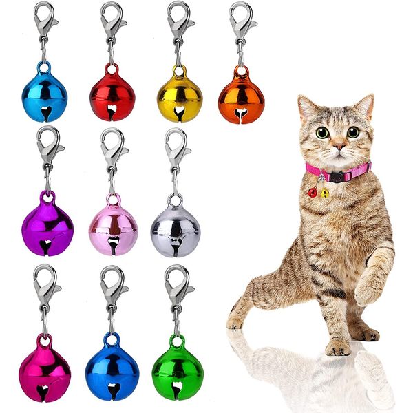 10/PCS Cat Dog Collare Campane Charms, Colorato Animale Domestico Piccolo con Fermagli, Accessori Collare per Animali Domestici, Festival Festa Artigianato Fai Da Te Decorazione