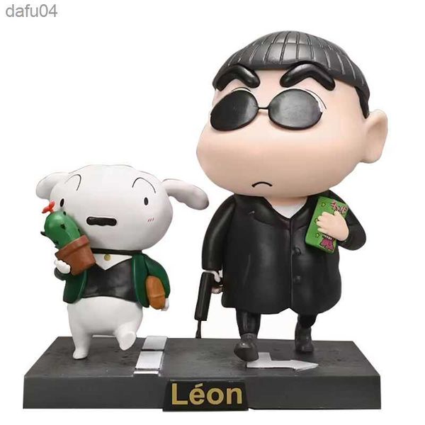 Leon Cosplay Nohara Shinnosuke Leon Crayon Shin Anime Action Figure 16CM PVC Puppe Spielzeug Geschenk L230522