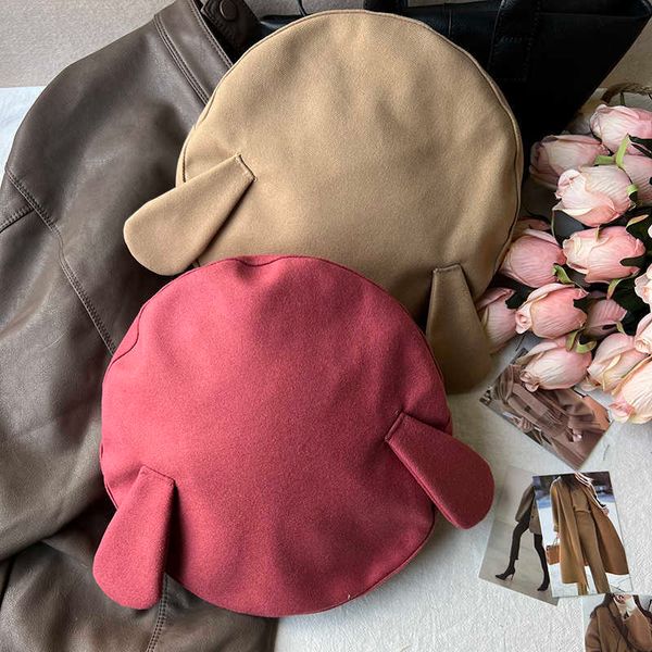 Berets Cute Rabbit Ears Мужской берет осень осень новый стиль британский ретро -артист Flat Top вышивка Японская женская шляпа G230612