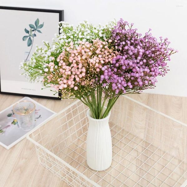 Flores decorativas 70 cabeças 54 cm respiração de bebês plástico artificial Gypsophila arranjo de buquês de flores DIY para decoração de casa de casamento