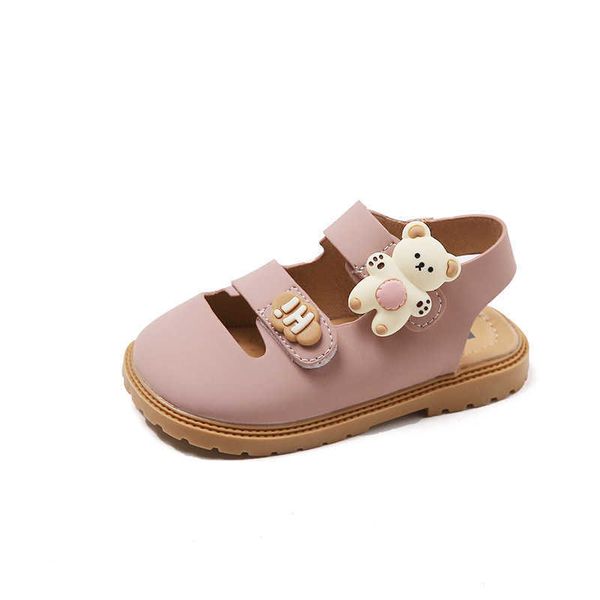 Sandálias para meninas pré-escolares Princess Sweet Beach Shoes 2023 Summer New Toe Cover Cartoon infantil Antiderrapante G220612