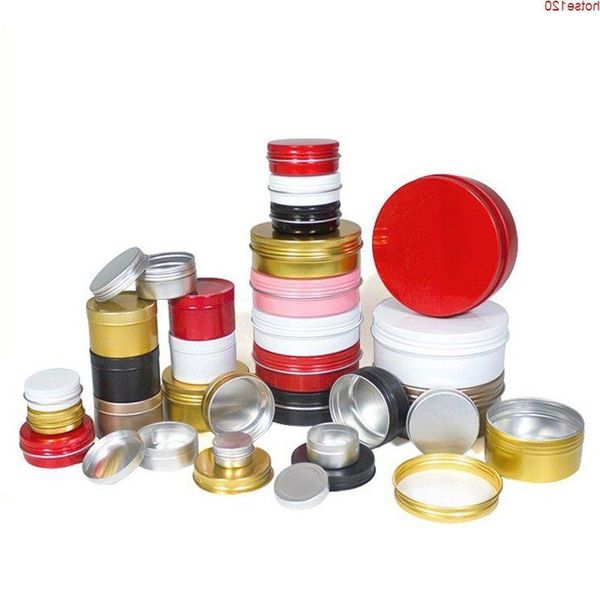 Neue Bunte Rot Gold Blau Weiß Aluminium Gläser Topf 5g 10g 15g 20g 30g 50g 60g Metall Nachfüllbare Make-Up Kosmetische Creme Containergoods Algwu