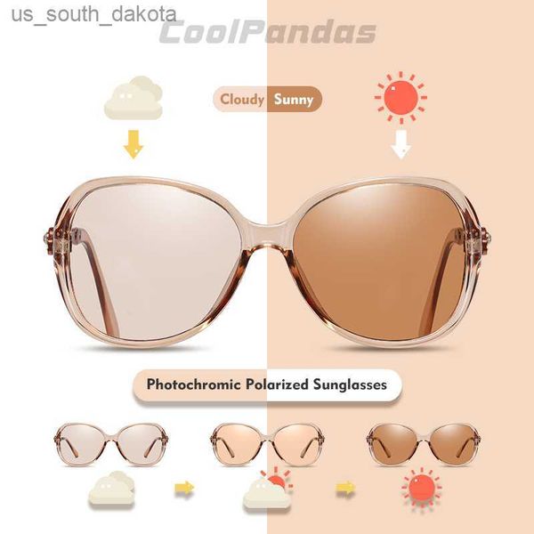 2023 photochrome Sonnenbrille Frauen Polarisierte Chameleon Gläser Fahren Getönte Goggle Anti-glare Sonnenbrille lunette soleil femme L230523