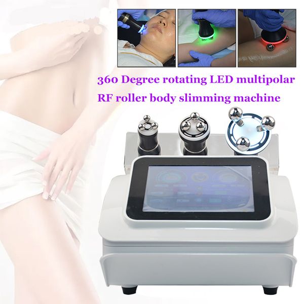 3 in 1 Rullo RF Macchina 360 Gradi di Vibrazione Rotante Automatica Ha Condotto La Luce Fisioterapia Pelle Rassodante Macchina Dimagrante Corpo