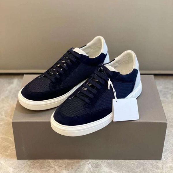 Modische Herren-Freizeitschuhe, Senior-Strick-Kalbsleder-Läufer-Sneakers, Italien, luxuriöse Onyx-Harz-Low-Tops, elastisches Band-Design, Plattformen, atmungsaktive Sportschuhe, Box EU 39–44