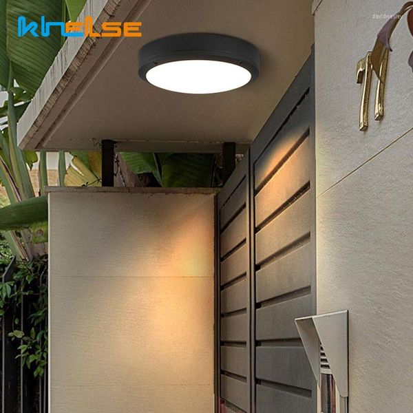 Plafoniere Illuminazione esterna impermeabile Lampada da parete per bagno Lampada da incasso a LED Luce da cucina Balcone Portico Apparecchi per porte 90-260 V