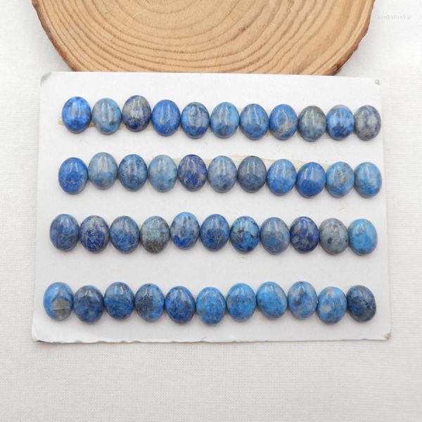 Свободные драгоценные камни в продаже !! Hight Caffey43 PCS Lapis Lazuli Stones Oval Cabochons Jewelry для DIY Серьги подвеска 10x8x4mm28g