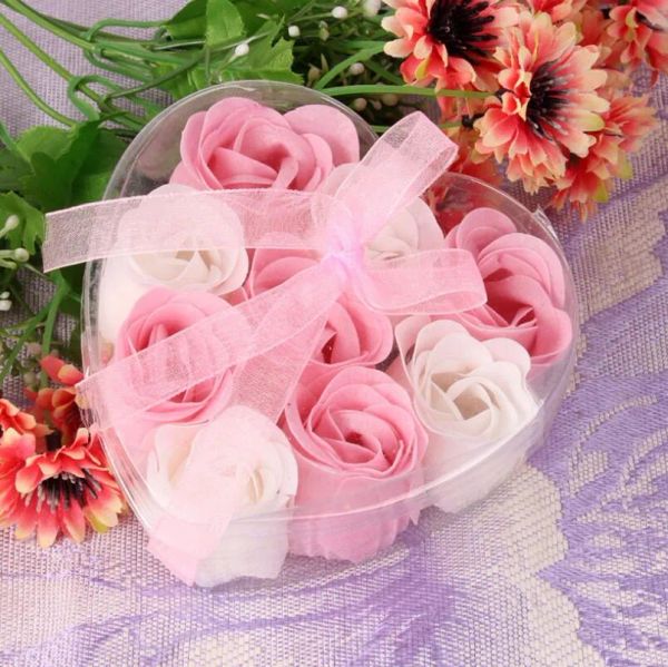 Lavaggio Pulizia Bagno Fiore di rosa Petali di carta Regalo di sapone Regalo di nozze organico Bomboniera Sapone multicolore