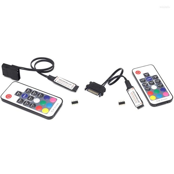 Controladores RF17 Teclas Remoto DC 12V Sem Fio RGB Controlador Para PC Caixa de Computador LED Fita de Luz