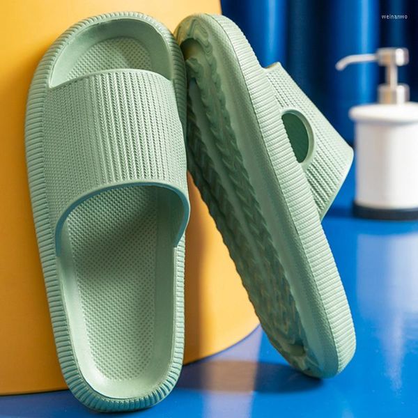 Zapatillas de mujer plataforma baño hogar suela suave toboganes hombres Color sólido antideslizante interior sandalias zapatos ligeros Sapato Feminino