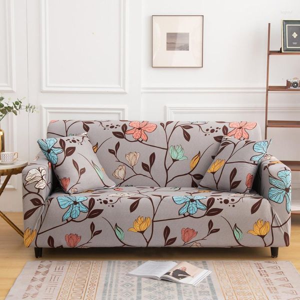 Stuhlhussen, bedruckt, vollständiger Sofabezug, staubdicht und elastisch, für große Sofas im Wohnzimmer
