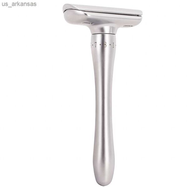 Máquina de barbear de segurança ajustável Double Edge Classic Mens Shaving suave a agressivo 1-8 depilação com 10 lâminas L230523