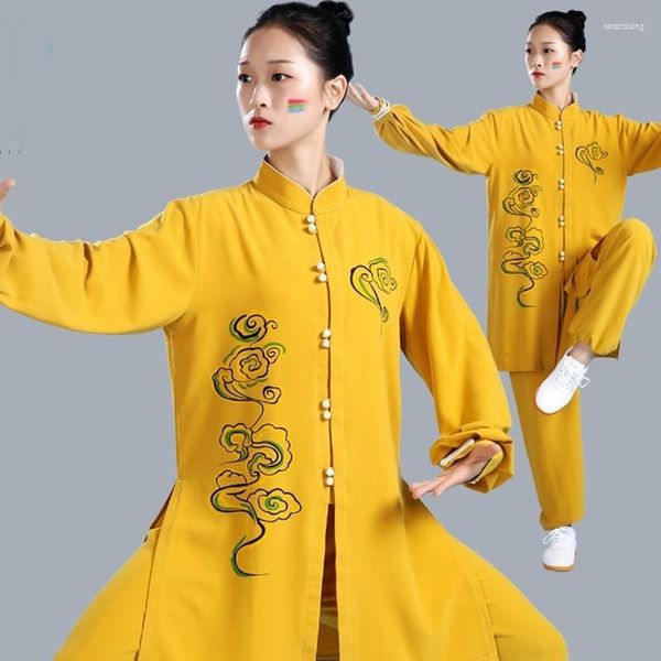 Roupas étnicas Tai Chi Uniforme Artes Marciais Fato Popular Tradicional Chinês Taiji Caminhada Ao Ar Livre Manhã Sprots TA2321