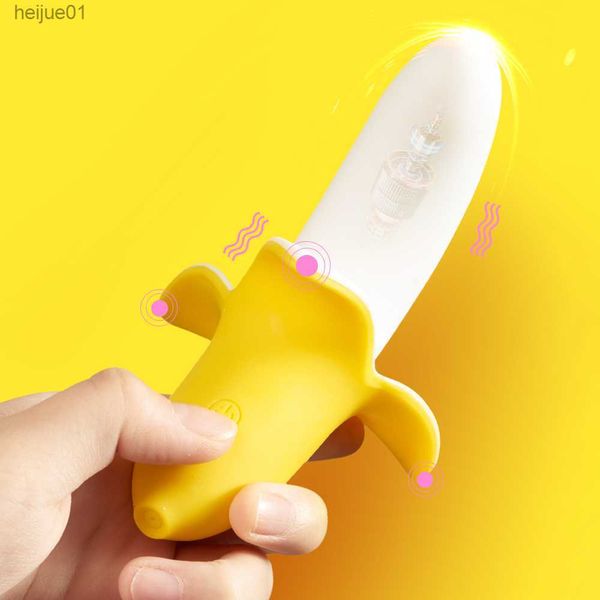 Bananenförmiger Klitorisvibrator G-Punkt Vaginalstimulator Weicher Silikondildo Weiblicher Masturbator Nettes erwachsenes Sexspielzeug für Frau L230518