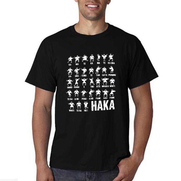 T-shirt da uomo Haka Action Silhouette Uomo Donna New Zealand All Tshirt Top Nero Divertente Rugby Cool Casual Pride T Shirt Uomo Unisex Nuovo