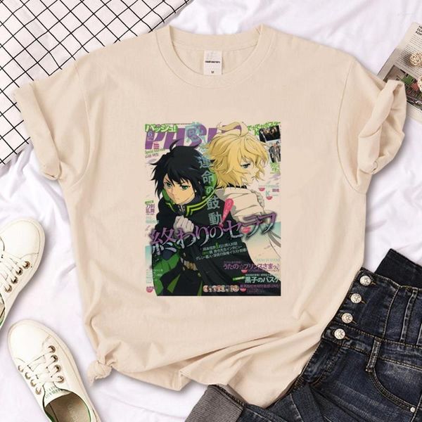 T-shirt da uomo Seraph Of The End Camicia da uomo Streetwear Harajuku Designer Tee Abbigliamento grafico maschile Y2k