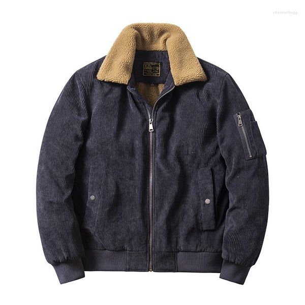 Jaquetas masculinas Jaqueta de inverno casual Parka de veludo quente engrossada Moda masculina Bolso de pele à prova de vento Gola de pele Vestuário 2023