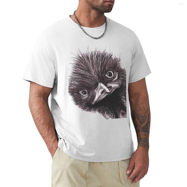 Polo da uomo Funny Little Emu T-Shirt Summer Top Felpe Anime Cotone da uomo