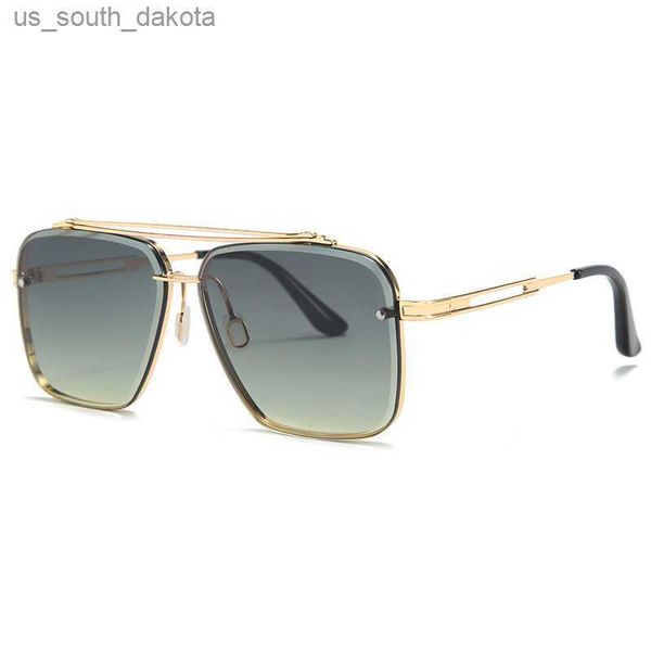 2023 nova moda luxo clássico mach seis estilo lente gradiente masculino óculos de sol design de marca vintage óculos de sol oculos de sol l230523