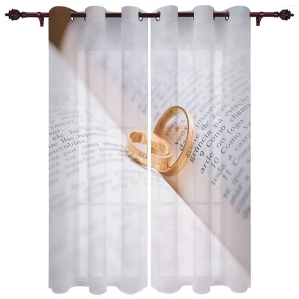 Anel de cortina Love Book Valance Cortinas para sala de estar estudo juventude quarto cozinha janelas ao ar livre linho de algodão personalizado