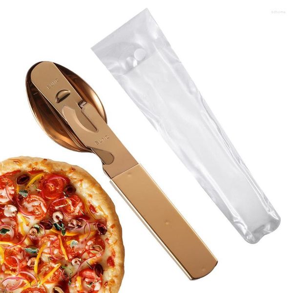 Set di posate Utensili da viaggio Set in acciaio inossidabile Pieghevole portatile Coltello da picnic Forchetta Cucchiaio Apribottiglie Posate Stoviglie per bambini