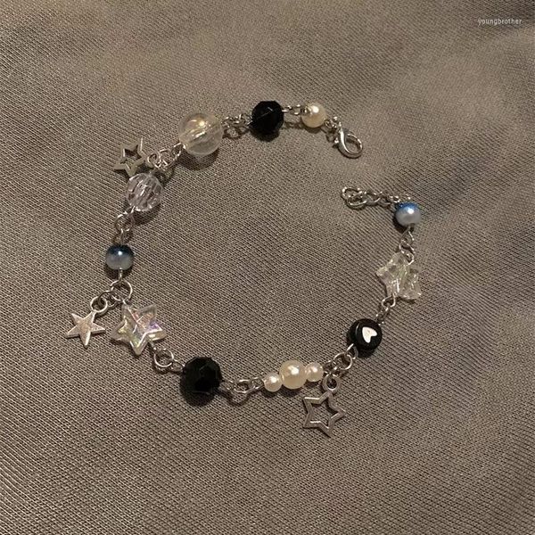 Pulseiras de elo com pingente de estrela Y2k Fada fofa com miçangas montadas à mão Núcleo