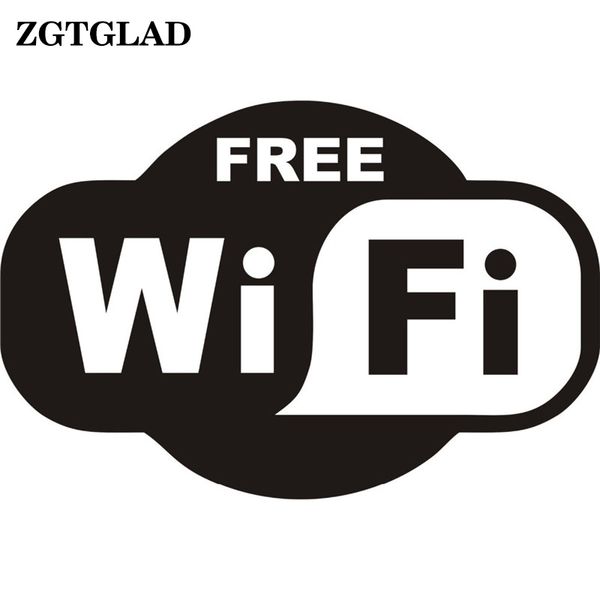 1 pz Nero FREE WiFi Vinyl Sticker Sign Window Cafe Restaurant Bar Internet Store Glass Door Windows Stickers murali Adesivo per auto