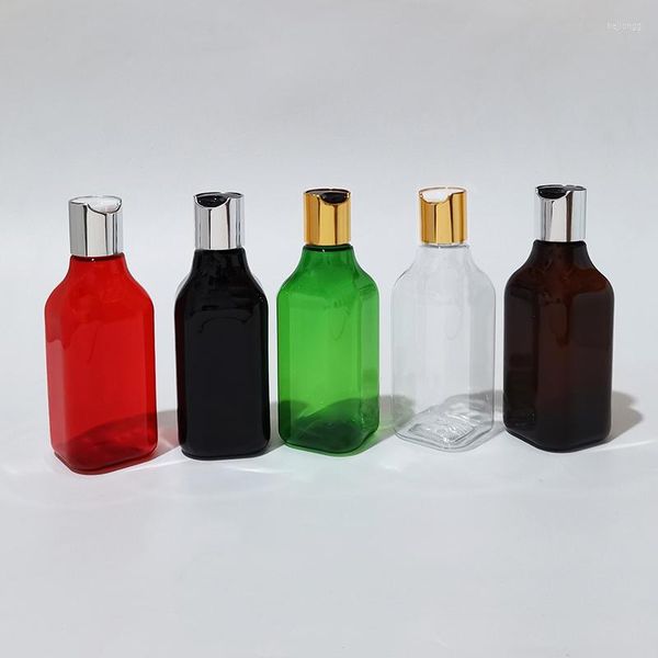 Бутылки для хранения 200 мл белого черного пустого размера питомца бутылка с золотым алюминиевым диском лосьон цветной контейнер 200 куб.