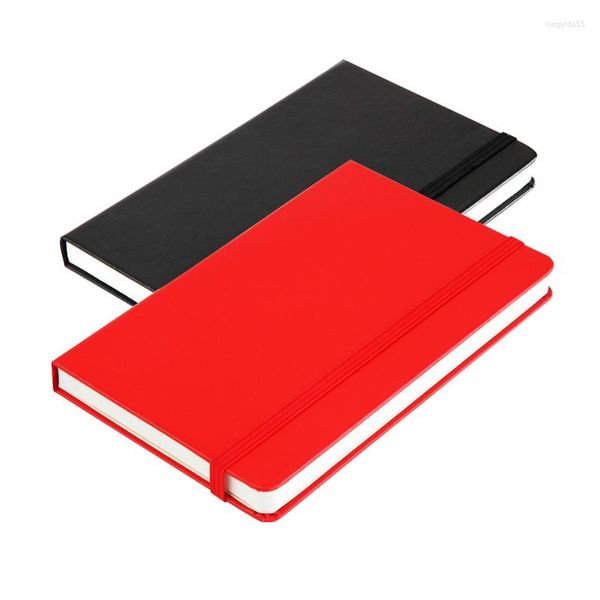 Tamanho de bolso Mini Caderno Portátil Planejador Diário de Viagem Diário Fofo com Faixa Preto Vermelho 14 9cm Papel pautado