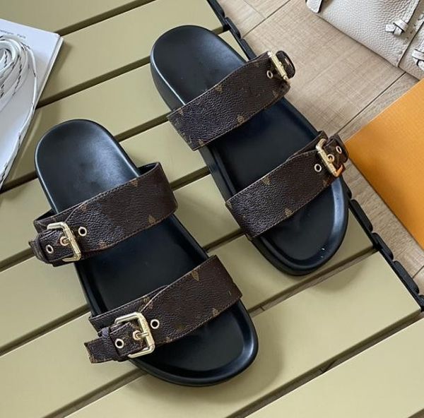 Neue Flip-Flops für Männer und Frauen, Hausschuhe und Sandalen mit Schnallen und Riemen, lässige Urlaubs-Flip-Flops, Sandalen 35–42