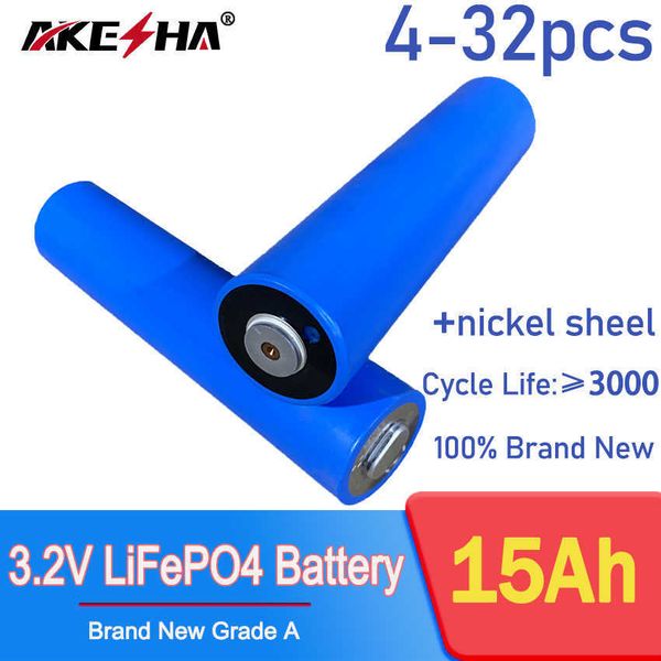 Nuovo 4 pezzi 33140 3.2 V 15Ah Lifepo4 batterie al litio 3.2 V celle fai da te 12 V 24 V 36 V 48 V E-bike E-scooter utensili elettrici batteria